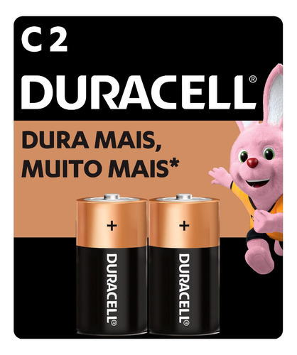 Pilha Alcalina C Média Duracell 2 Unidades