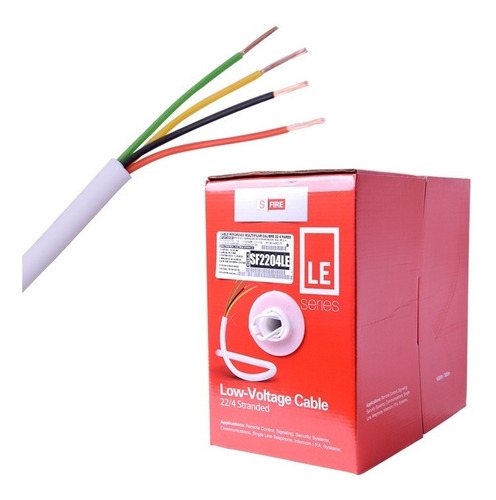 Bobina 305 Mts 22 Awg 4 Conductores Blanco Alarmas Accesos