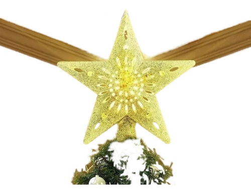 2pcs Topper Árbol De Navidad Estrella Con Proyector Luz Led