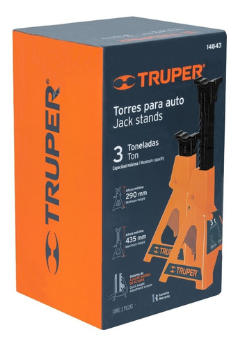 Torre Para Auto, 3 Toneladas, 2 Piezas Truper 14843