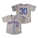 Camiseta Casaca Baseball Mlb New York Mets 30 Ryan Retro