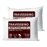 Travesseiro Kit 2 Antialérgico Impermeável 50x70 Super Macio