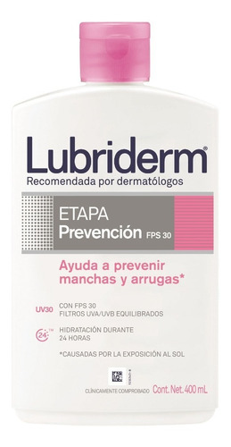Crema Lubriderm Prevención Uv30 - mL a $127
