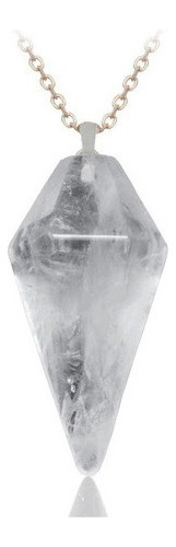 Collar Cuarzo Cristal Acero Pendulo + Estuche Dayoshop