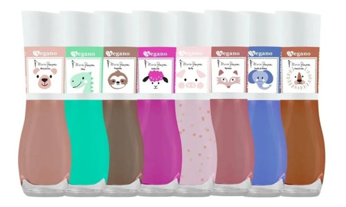 Esmalte Maria Pomposa Kit C/8 Coleção Zoo Vegano 15free