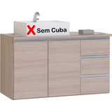 Gabinete Armário Banheiro Prisma 80cm - Sem Cuba Cor Do Móvel Madeirado Inteiro