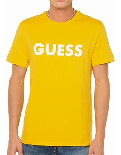 Guess Labyrinth Cn Tee, Camiseta Hombre, Amarillo (yellow)