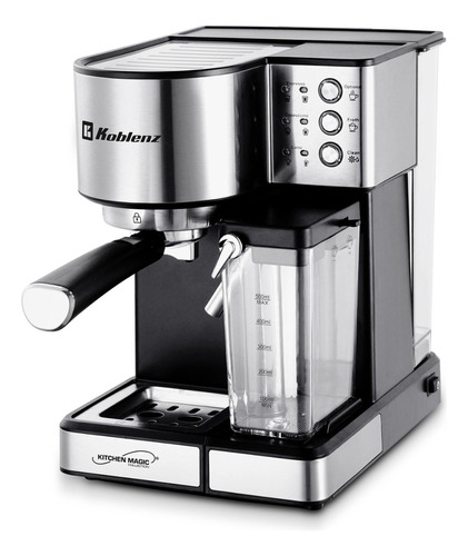 Cafetera Automática Espresso & Latte Koblenz Ckm-1350 In Con 15 Bares De Presión Y Depósito De Leche 1350w De Potencia Color Acero Inoxidable