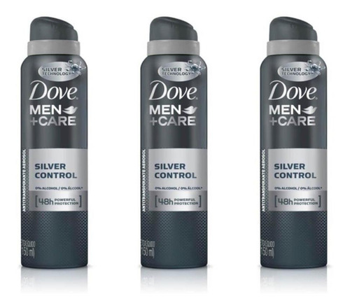 Dove Silver Control Desodorante Masculino 89g (kit C/03)