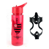 Kit Suporte Metal Garrafa Bike + Squeeze Flamengo Fg