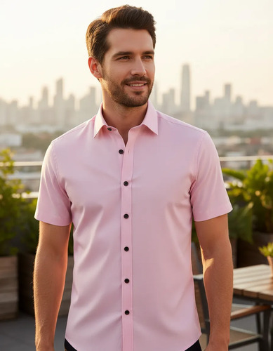 Camisas De Manga Corta Para Hombre Camisa Casual Con Botones