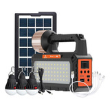 Kit Solar Emergencia Camping Ampolletas+linterna+usb+radio