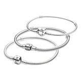 Fwefww 3 P Pulsera Original Plata Incluye Estuche Y Bolsa