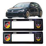 Set 2 Portaplacas Vw Alemania Negro Europeo Largo Universal 