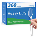 360 Cucharas De Plastico Transparente Desechables, Sin Bpa, 