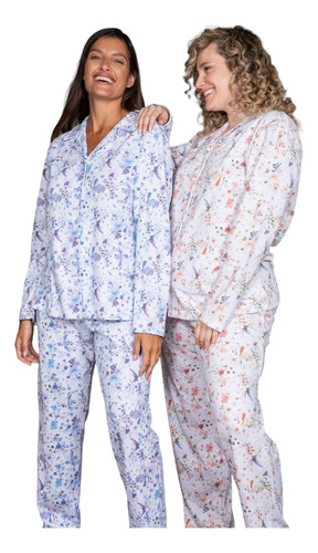 Pijama Interlock Estampado Abotonado Bianca Secreta 24549e