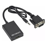 Cabo Mini Convesor Vga Para Hdmi Com Áudio E Vídeo Full Hd