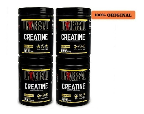 Kit 4un Creatina Powder Universal (800g) Importada Lacrada