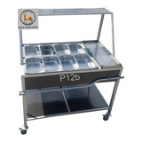 Carrito De Comida Baño María 8 Insertos A/inox Plancha P12b