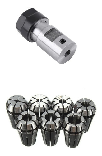 Acople Collet Chuck Er11 Para Eje 5 Mm + Kit 7 Boquilla Cnc