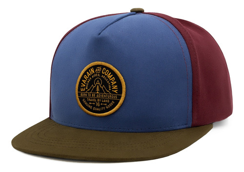 Gorra Plana Flat Blend Azul Bordo Gabardina Retro Eva Rain®