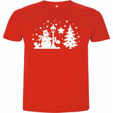 Camisetas Navidad Muñeco Nieve Arbol Navideñas Adulto Niño V