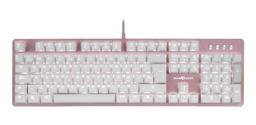 Teclado Gamer Game Factor Kbg400 Qwerty Blue Español Rosa 