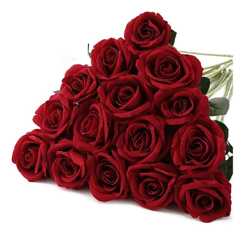 15 Rosas Artificiales Para San Valentín Y Decoración Debodas | MercadoLibre