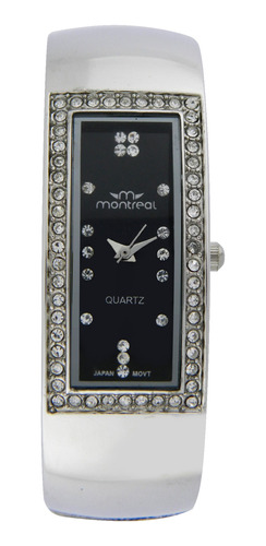 Reloj Montreal Mujer Ml546 Brazalete Apliques De Strass