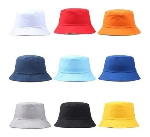 Sombrero Tipo Pescador Bucket Hat Unisex Colores