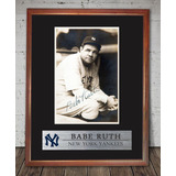 Beisbol Babe Ruth Foto Firmada Cuadro New York Yankees