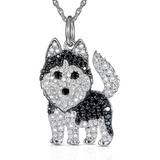 Collar Colgante Animal Perro Husky Cristal Joyería Regalos 