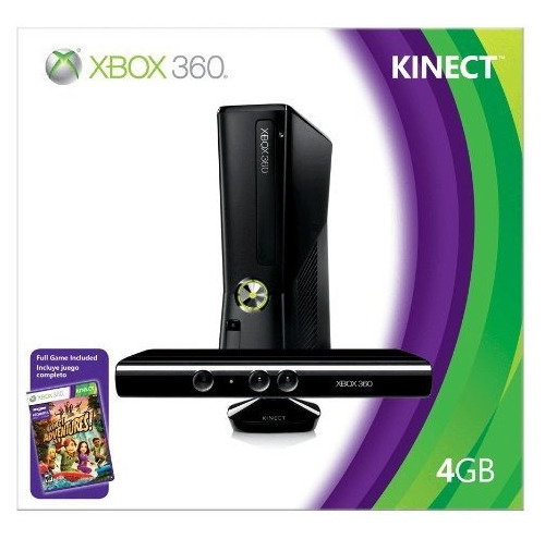 Microsoft Xbox 360 Slim 4gb Standard Kinect+ 4 Juegos 