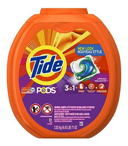 Tide Pods Primavera Meadow He Turbo Detergente Pacs 81-carga