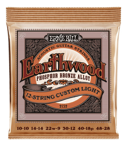 12 Strings Ernie Ball Earthwood Phosphor Bronze Custom Light