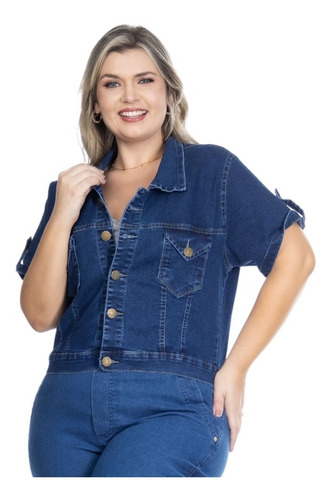 Jaqueta Cropped Jeans Verão Plus Size 38 Ao 54