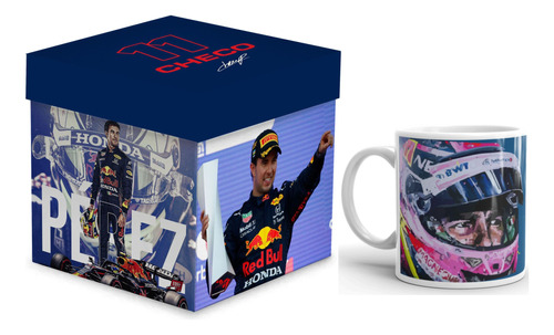 Formula 1 Taza Mágica Checo Pérez Con Autógrafo Y Caja F1