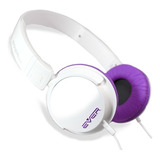 Headphone Microfone Dj  P2 Flexível Branco/roxo Evertech