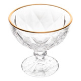 Taça Para Sobremesa Vidro Com Fio Dourado Diamond Lyor 250ml