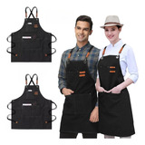 2pcs Coreano Mandil Para Chef Delantale Cocina Meserobarista