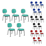 Kit 05 Cadeiras De Escritório Secretária Fixa Pé Palito Rce