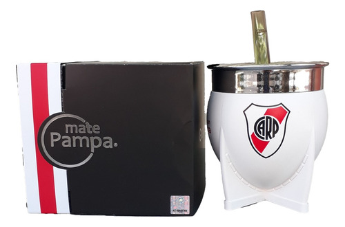 Mate Pampa River Plate Imperial + Bombilla Y Pack Monumental