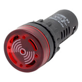 Buzzer Zumbador Alarma Tablero 24v 22mm Led Rojo