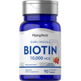 Biotin Sublingual 10000 Mcg | 90 Tabs Veg | Piping