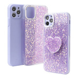 Carcasa Para iPhone 11 Glitter Incluye Pop Socket