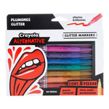 8 Plumones Glitter Alternative Crayola