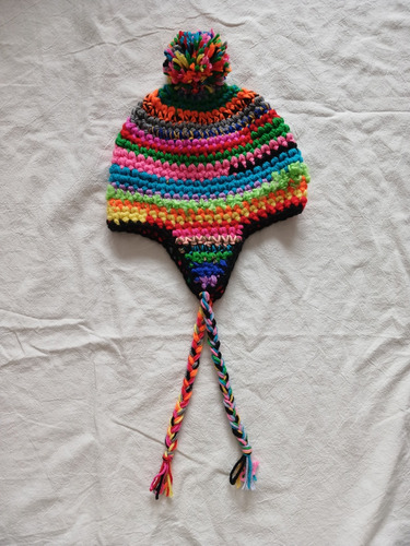 Gorro Tejido Norteño Colores Lana Acrílico Pompón Sombrero