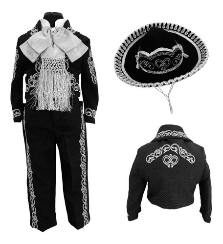 Traje Charro Negro Para Bebe De Niño 6 Piezas 