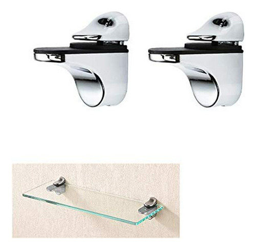 Escuadras Para Estantes - Glass Clamp, 2 Pack Metal Adjustab