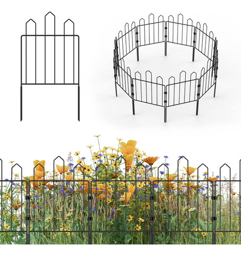 10 Paneles Decorativos Para Jardín, Valla De Metal Sin Excav